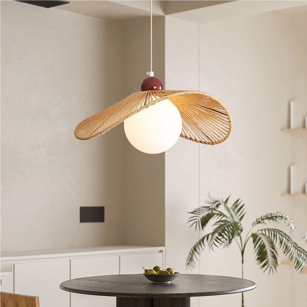 Mid-Century Modern Milk Glass Pendant Light
