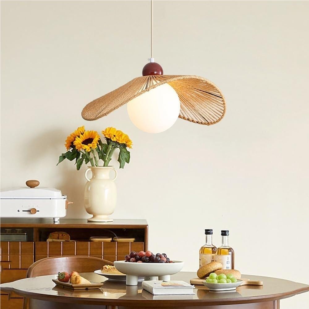 Mid-Century Modern Milk Glass Pendant Light