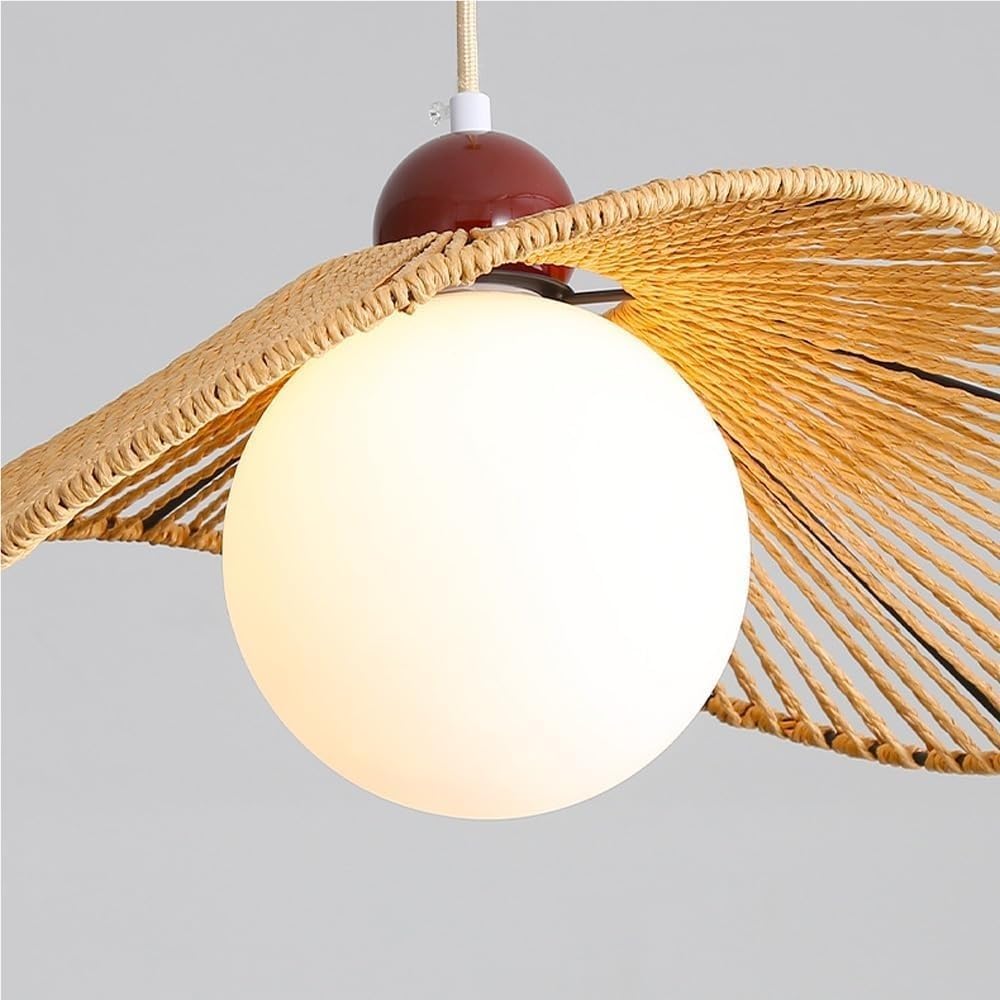 Mid-Century Modern Milk Glass Pendant Light