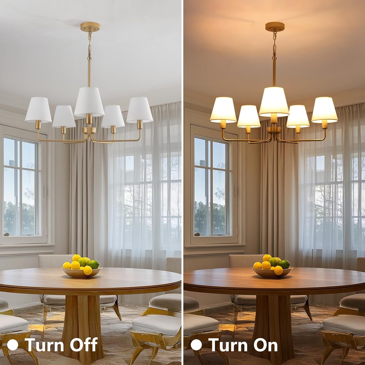 Gold 5-Light Chandelier