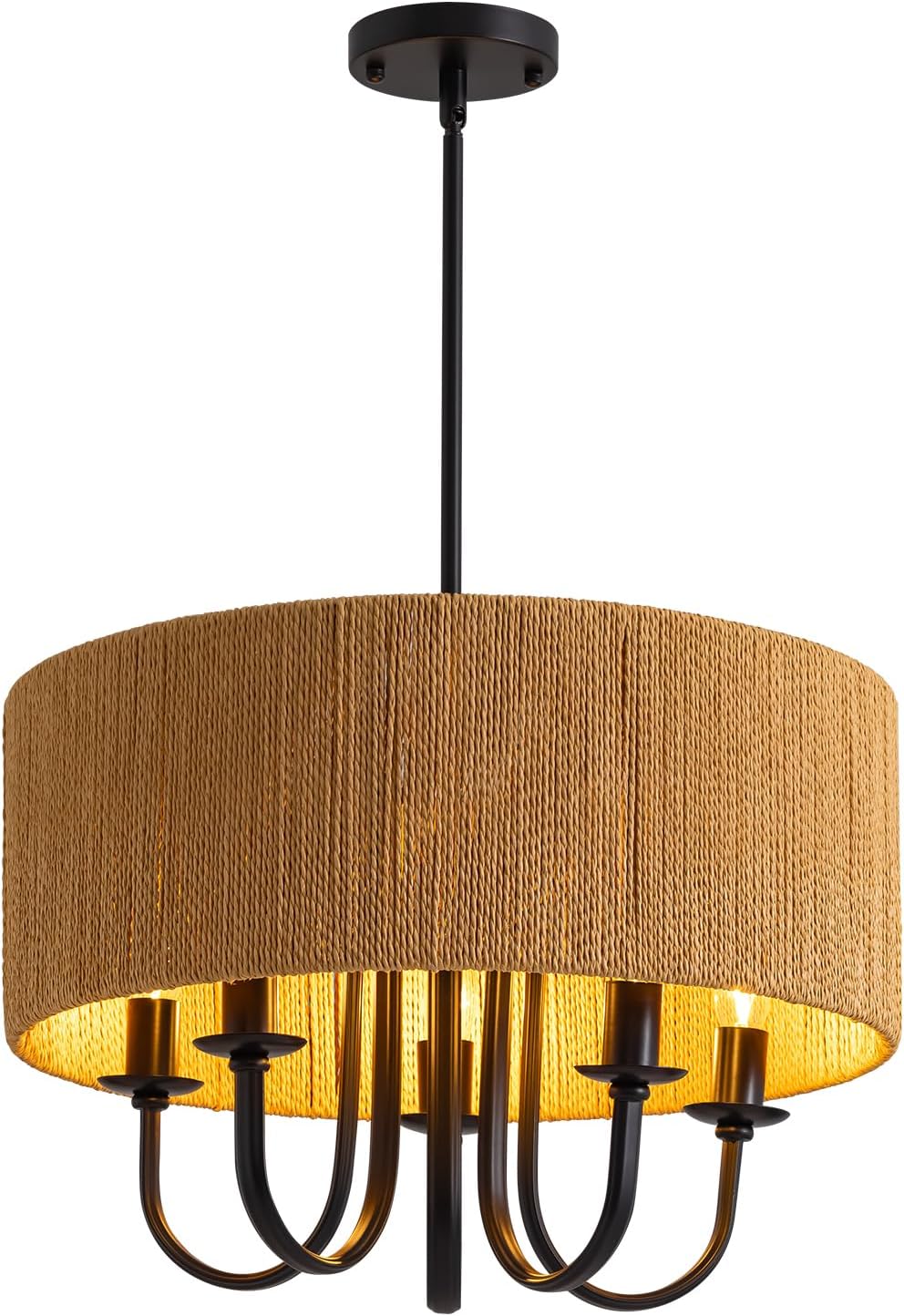 NOXARTE 5-Light Rattan Chandelier