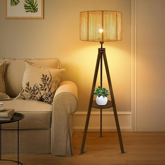 Boho Rattan Drum Lamp Shade