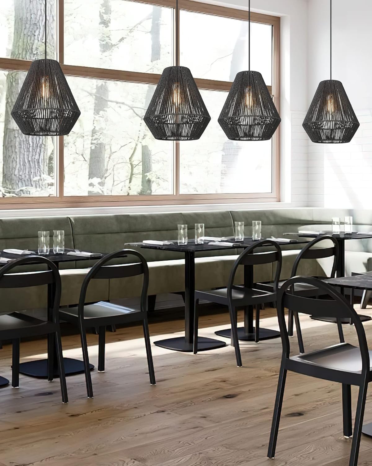 ELYONA Modern Woven Boho Pendant Light
