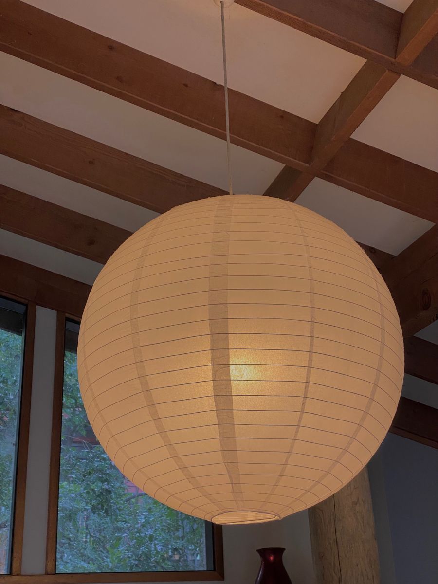 White Round Paper Lamp Shade – 50cm (19 Inch) Chinese Lantern Pendant