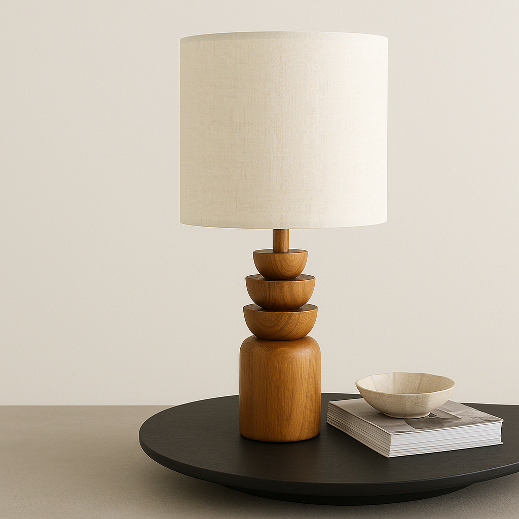 Wavy Wooden Table Lamp-002