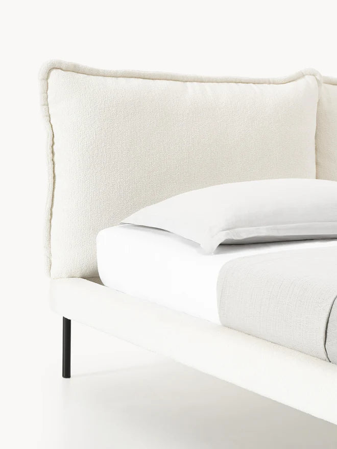 Bouclé Upholstered Bed – King & Queen Size