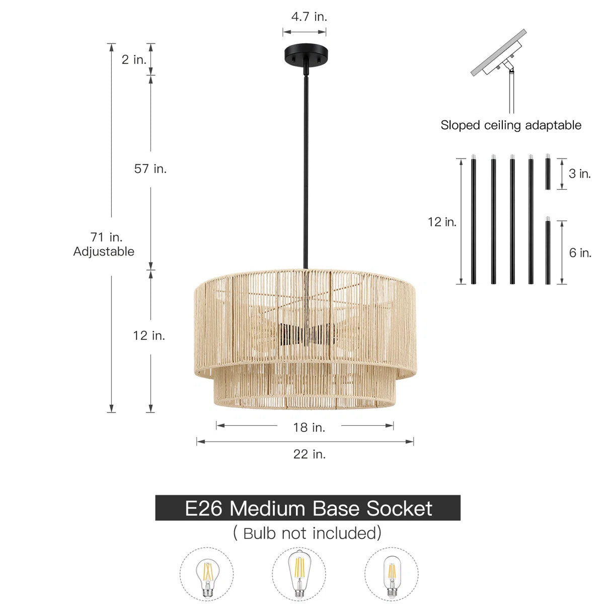 Handwoven Rattan Chandelier