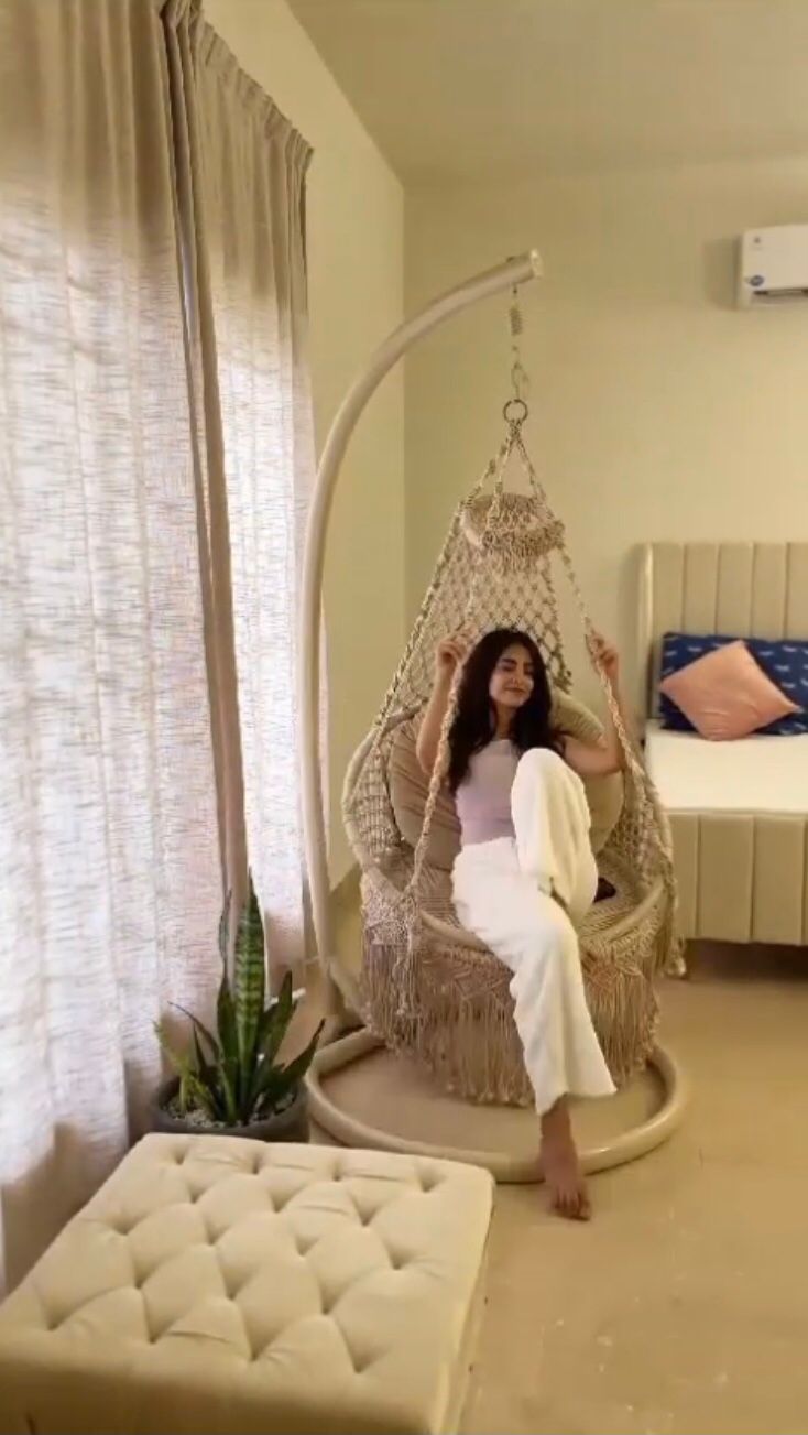 Beige Macrame Swing