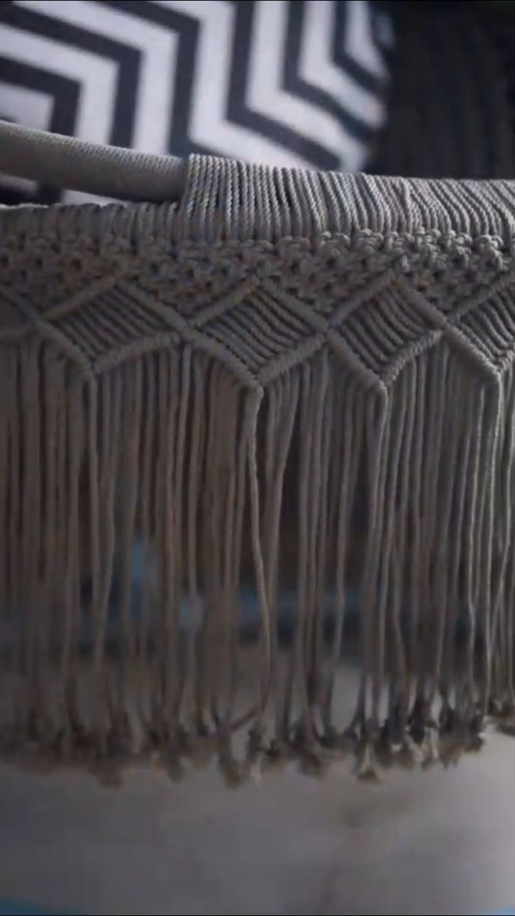Grey Macrame Swing