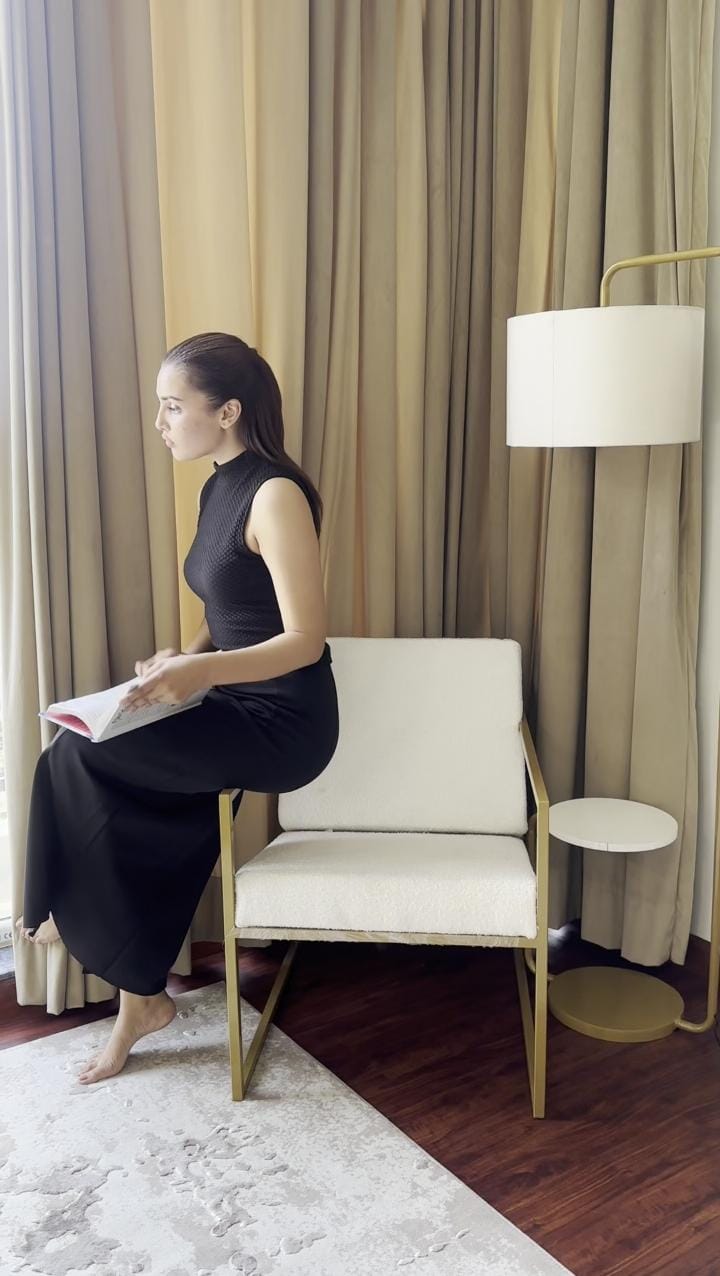 Golden Metal Boucle Chair