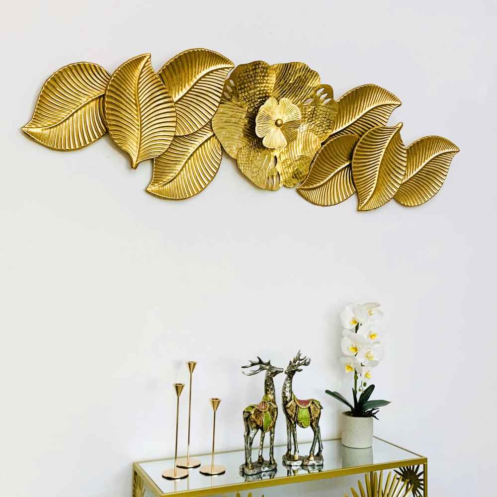 Golden Leaf & Bloom Wall Art