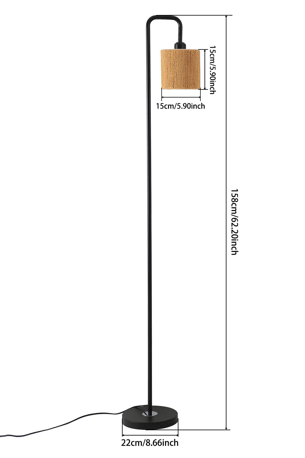 Modern Cylindrical Rope Floor Lamp