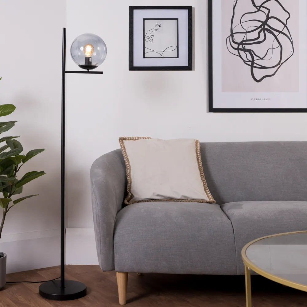 Clarke Matt Black Floor Lamp