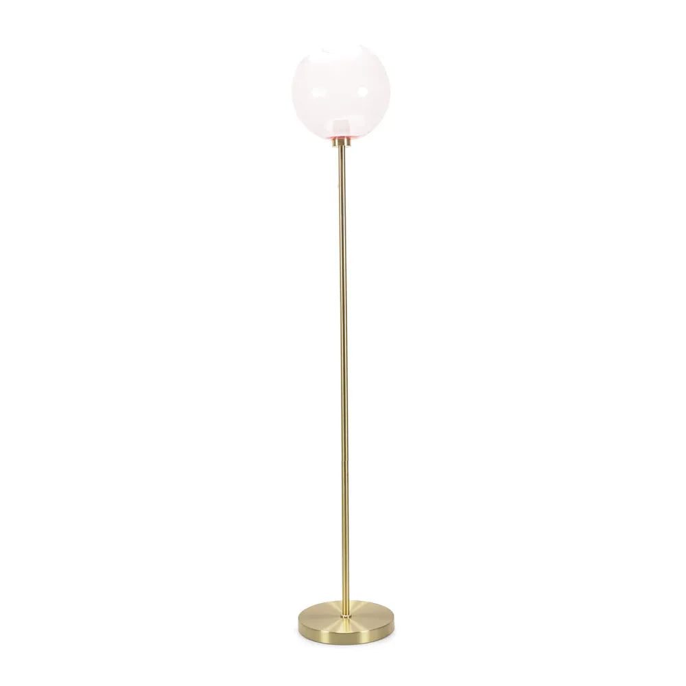 Frenchie Pink Tinted Glass Floor Lamp