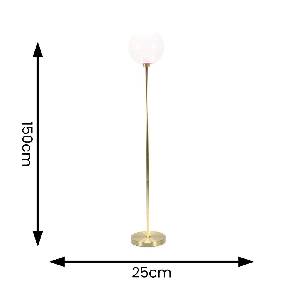 Frenchie Pink Tinted Glass Floor Lamp