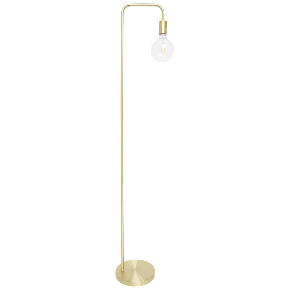 Caitlin Industrial Satin Brass Floor Lamp 