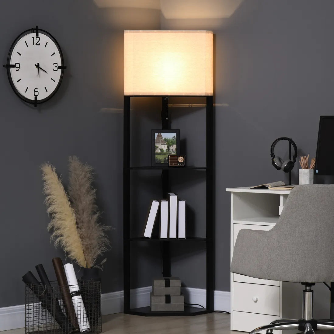 Corner Shelf Floor Lamp