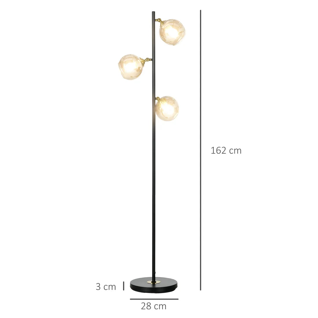 Trio Glass Shade Floor Lamp