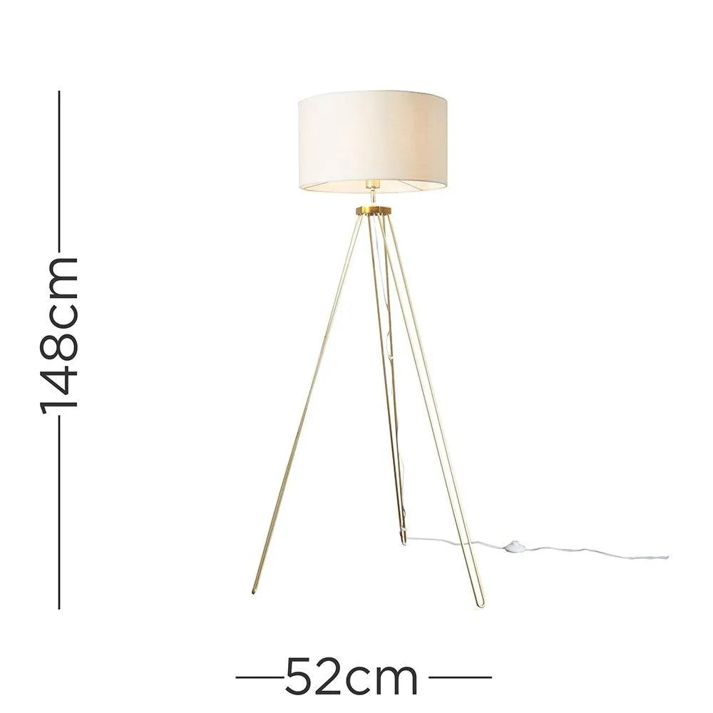 Modern Tripod Floor Lamp – Brass Finish