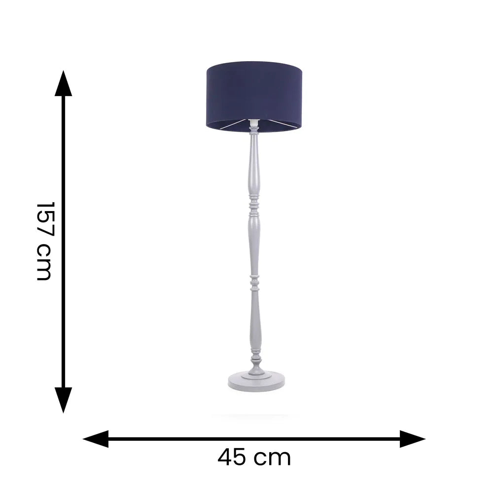 Victoria Grey Wood Floor Lamp
