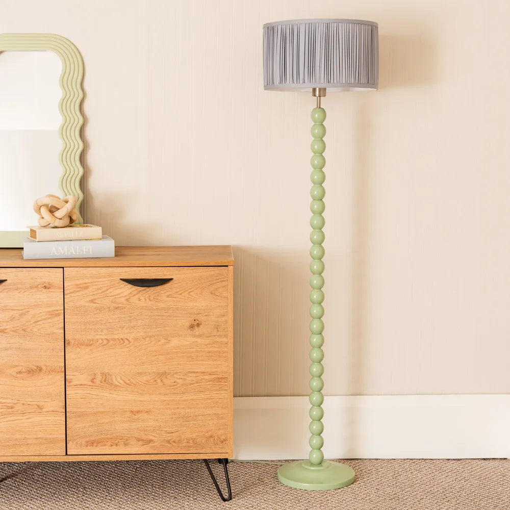 Bobbin Wooden Floor Lamp