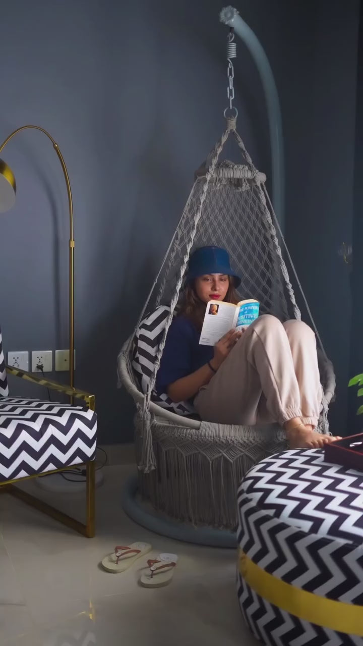 Grey Macrame Swing