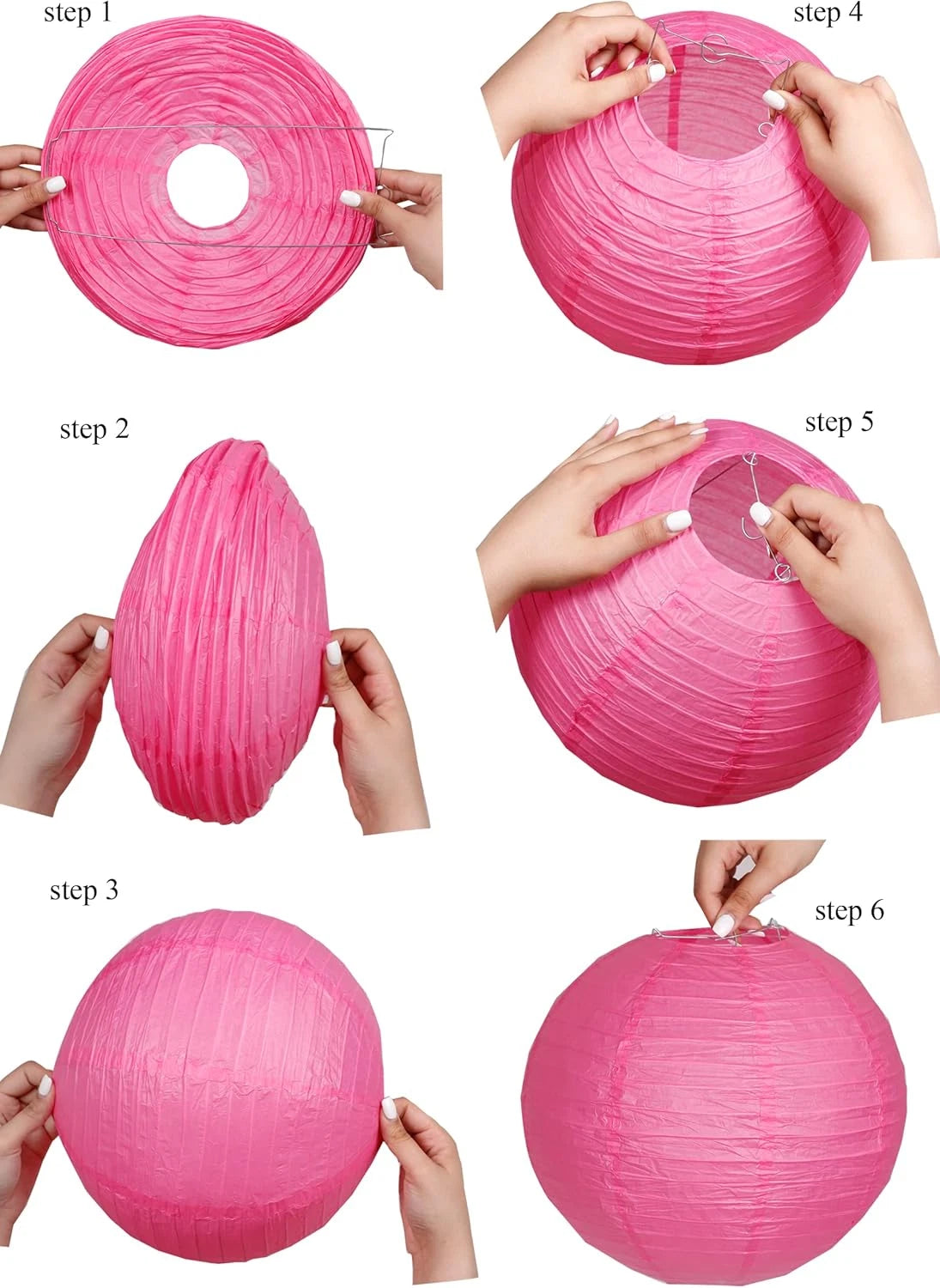 Pink Round Paper Lamp Shade – 50cm (19 Inch) Chinese Lantern Pendant
