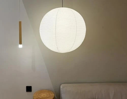 White Round Paper Lamp Shade – 50cm (19 Inch) Chinese Lantern Pendant
