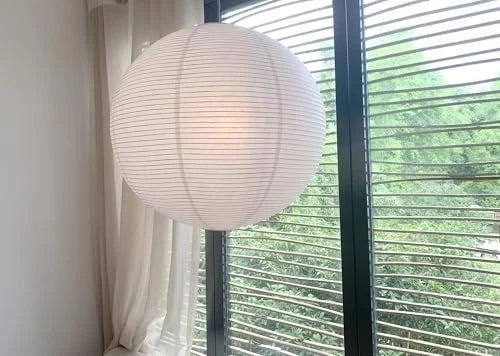 White Round Paper Lamp Shade – 50cm (19 Inch) Chinese Lantern Pendant
