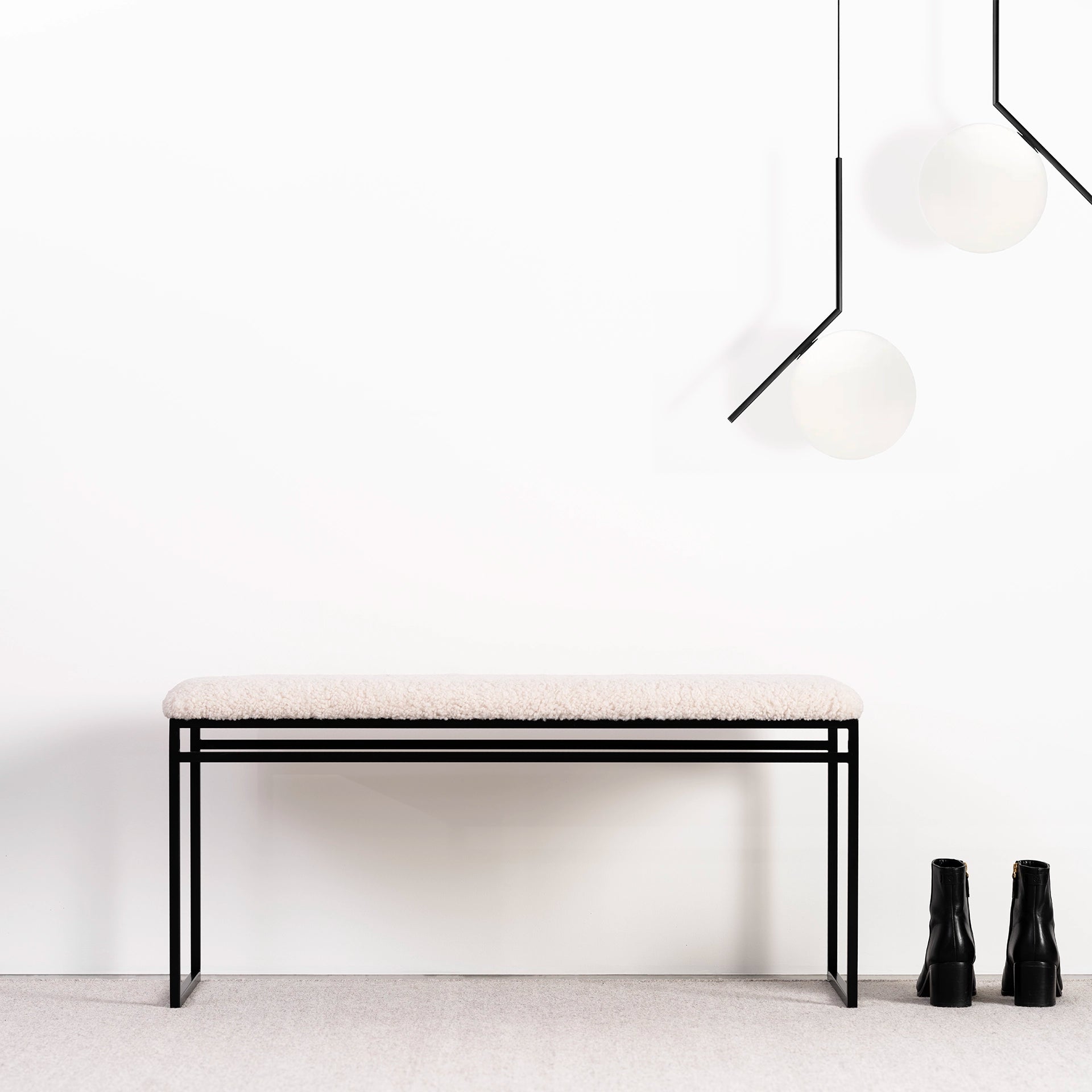 Metal Bouclé Bench – Available in 4ft, 5ft, and 6ft