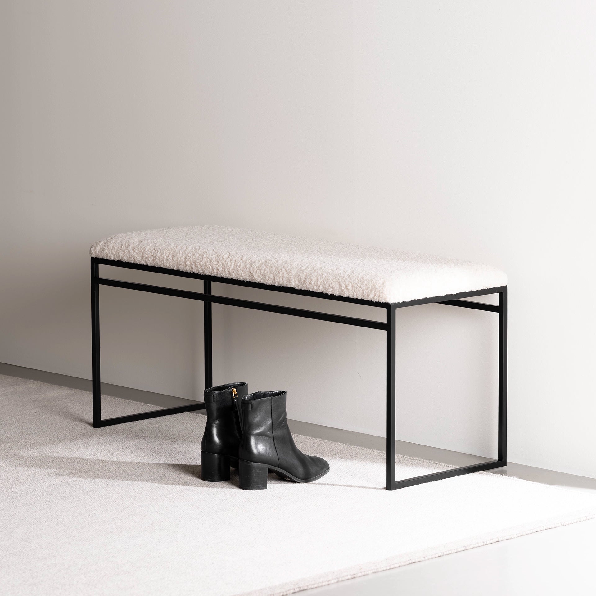 Metal Bouclé Bench – Available in 4ft, 5ft, and 6ft