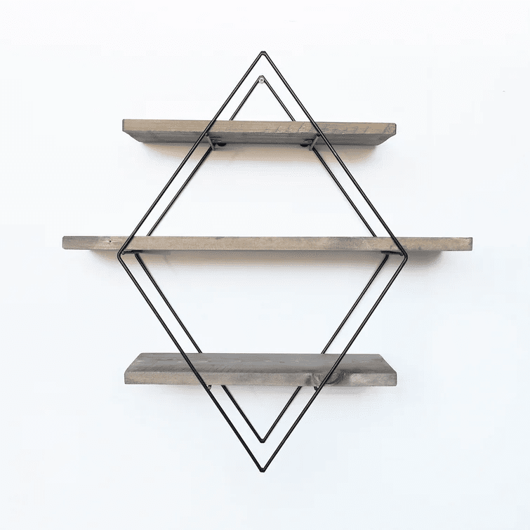 Alyssa 3 Piece Diamond Solid Wood Tiered Shelf - The DecFair