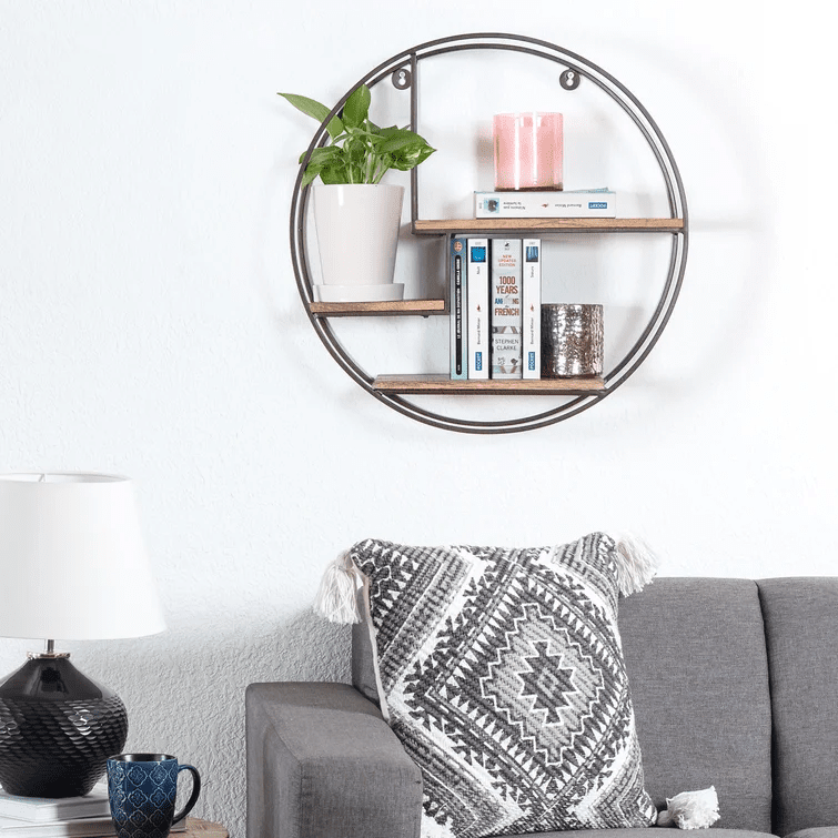 Aberdeen 3 Piece Circle Mango Wood Accent Shelf - The DecFair