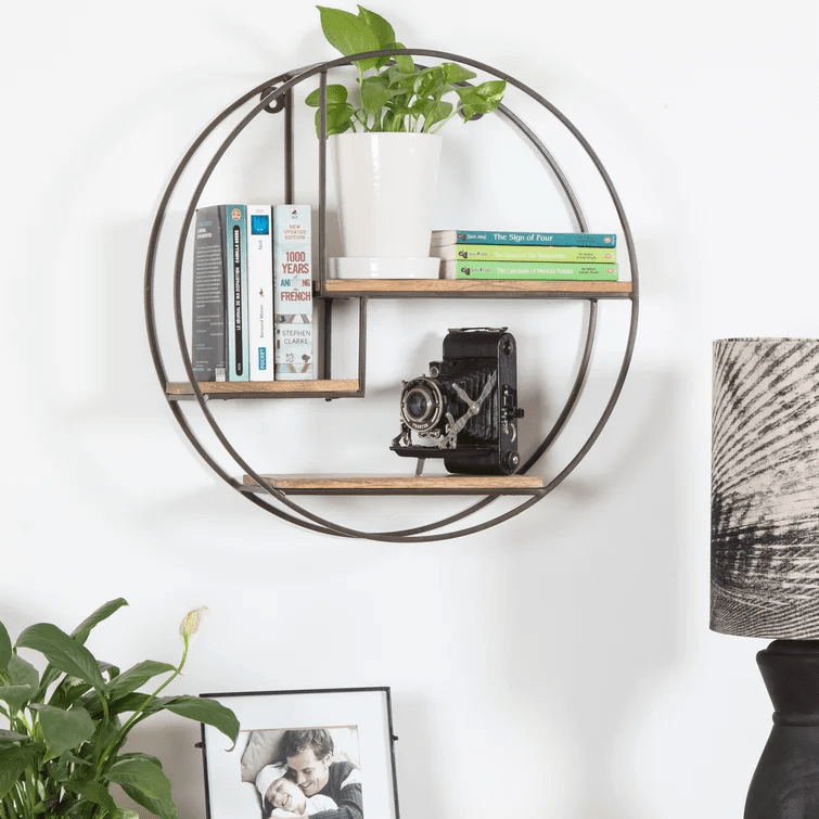 Aberdeen 3 Piece Circle Mango Wood Accent Shelf - The DecFair