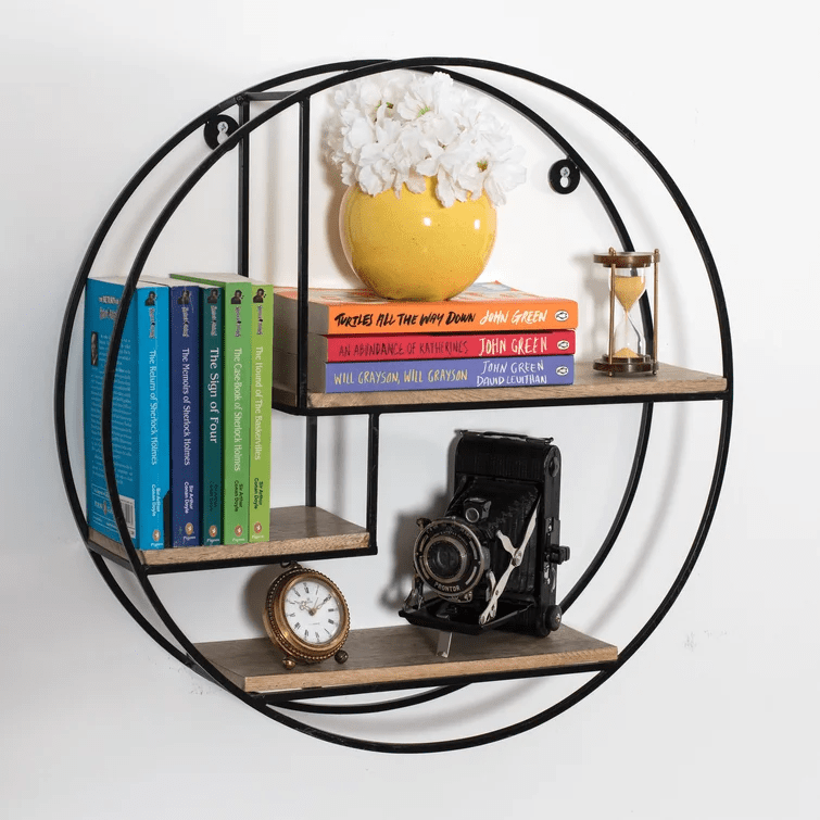 Aberdeen 3 Piece Circle Mango Wood Accent Shelf - The DecFair
