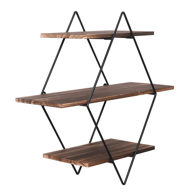 Diamond Wood Floating Shelf - The DecFair