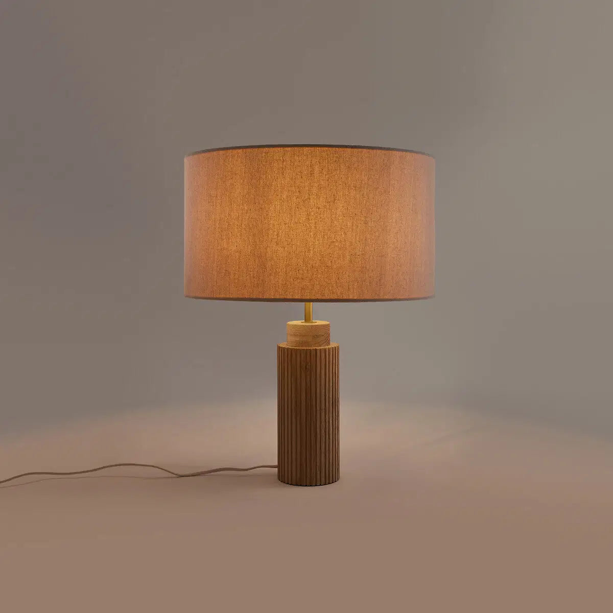 Contemporary Wooden Side Table Lamp