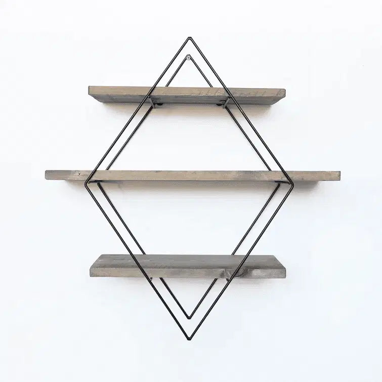 Alyssa 3 Piece Diamond Solid Wood Tiered Shelf - The DecFair