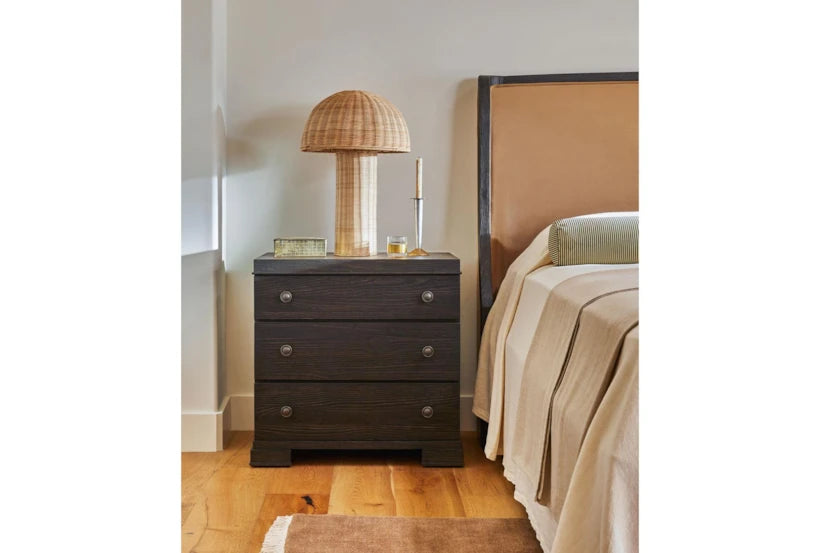 Natural Rattan Mushroom Dome Table Lamp – 24"