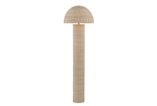 Natural Rattan Wicker Dome Floor Lamp – 57"