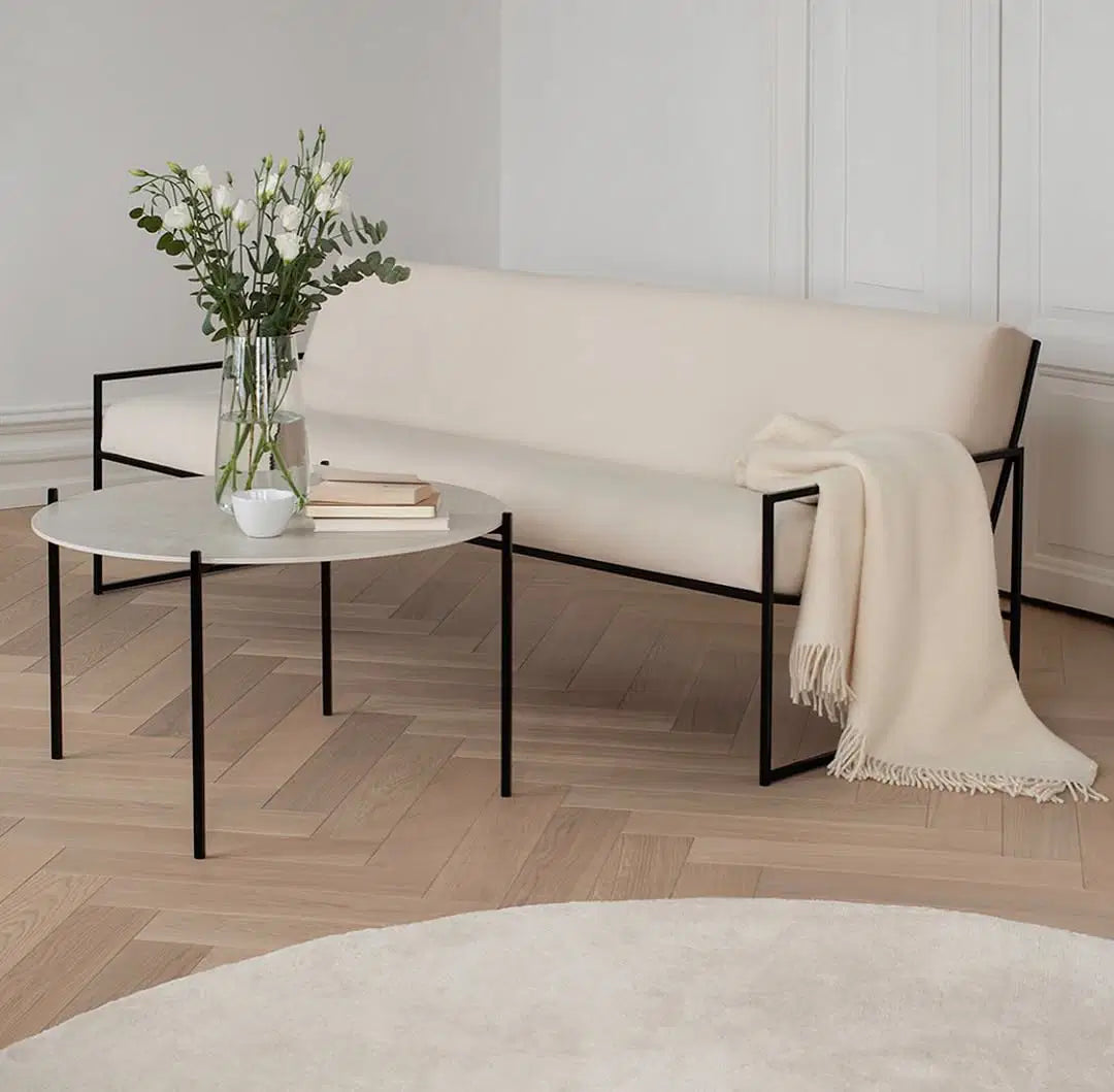 Metal 3-Seater Sofa – Available in Bouclé and Velvet