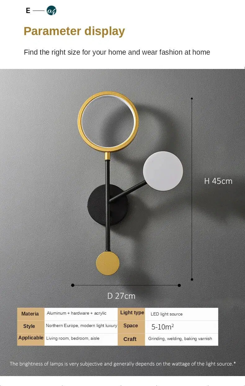 Black Gold LED Wall Lamp