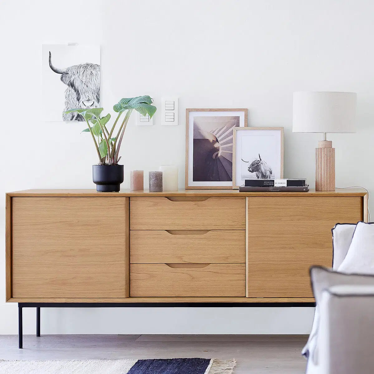 Contemporary Wooden Side Table Lamp