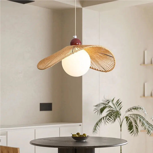 Mid-Century Modern Milk Glass Pendant Light