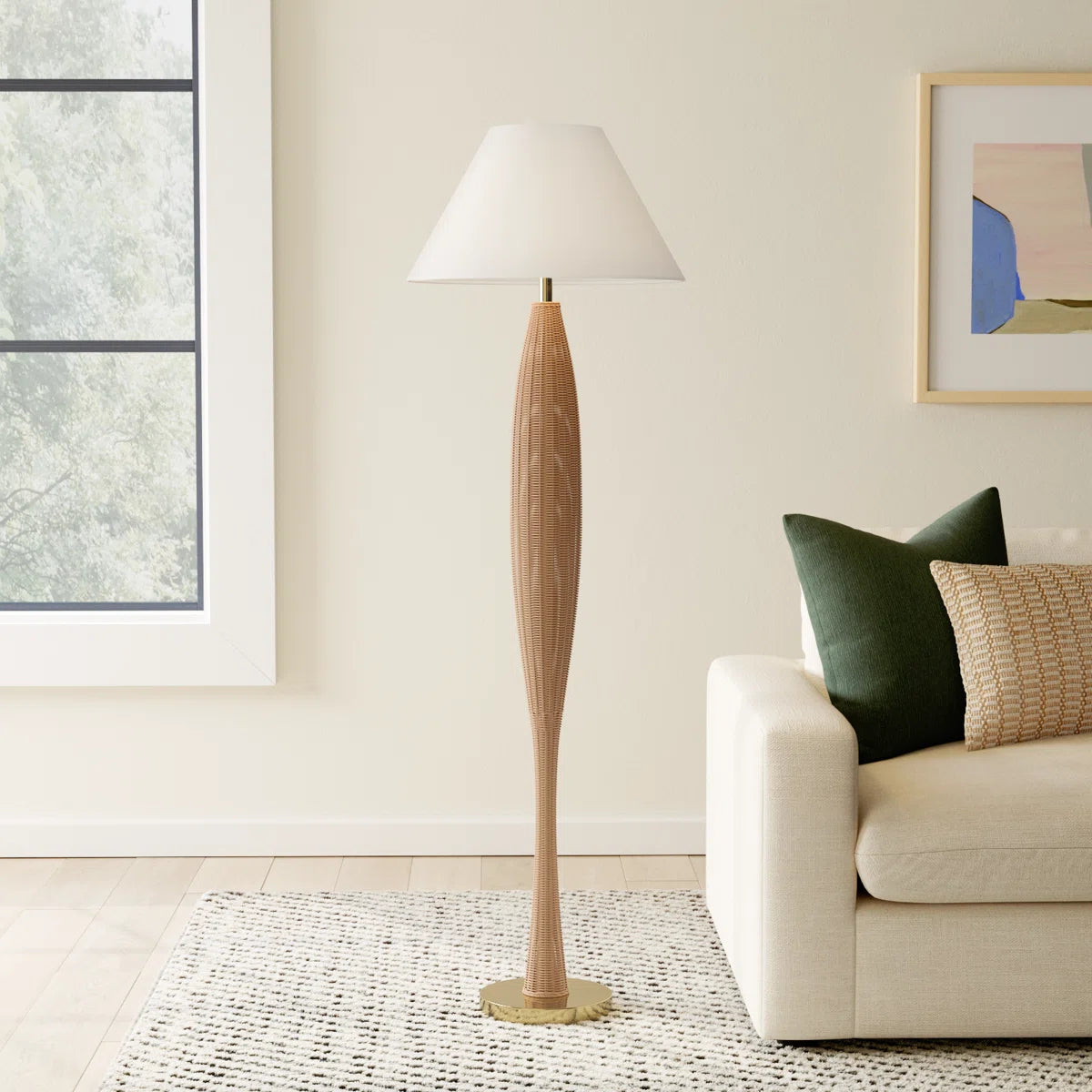 Rattan Floor Lamp – 64"