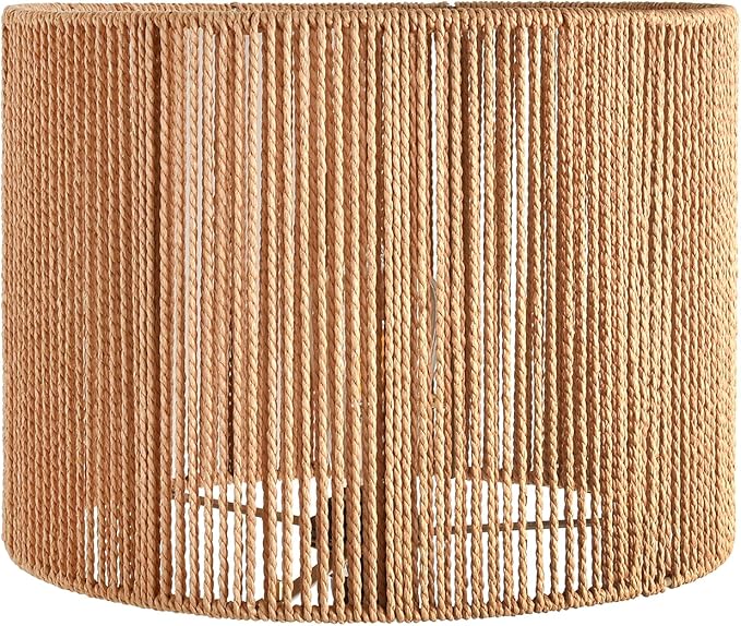 Boho Rattan Drum Lamp Shade