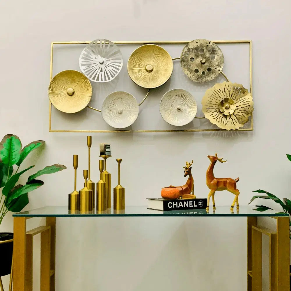 Contemporary Circular Metal Wall Art – Mixed Textures &amp; Finishes