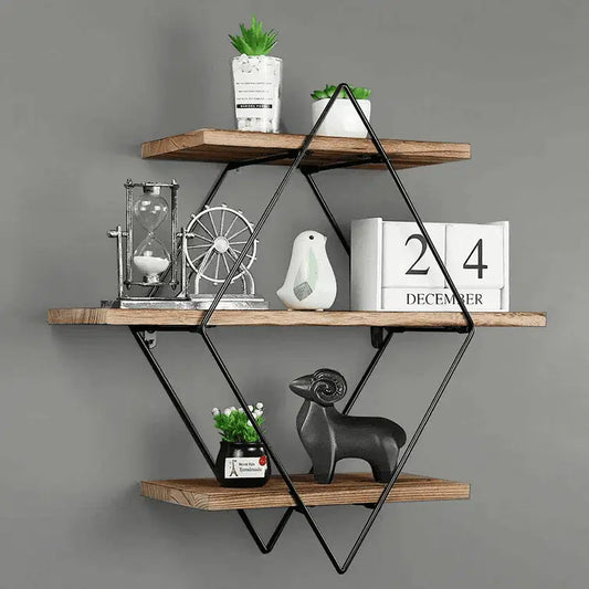 Diamond Wood Floating Shelf - The DecFair