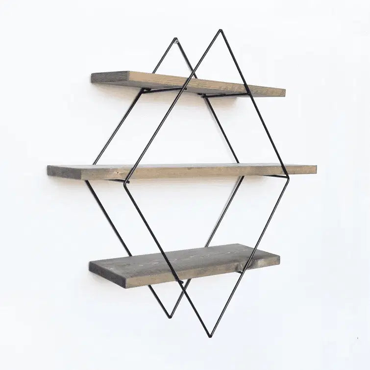 Alyssa 3 Piece Diamond Solid Wood Tiered Shelf - The DecFair