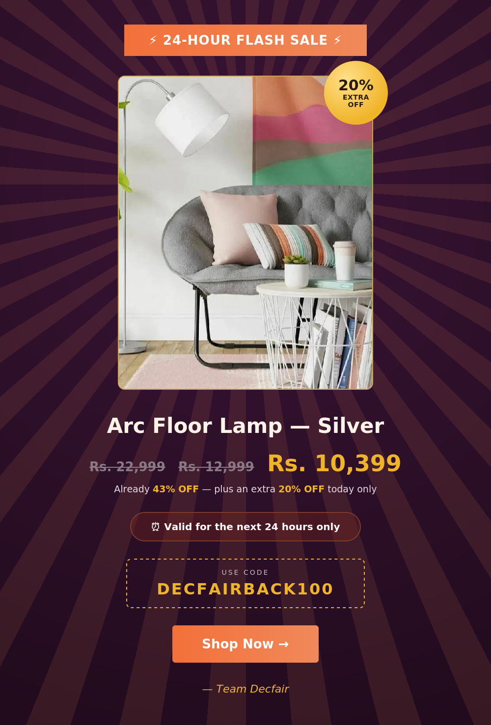Arc Floor Lamp Silver